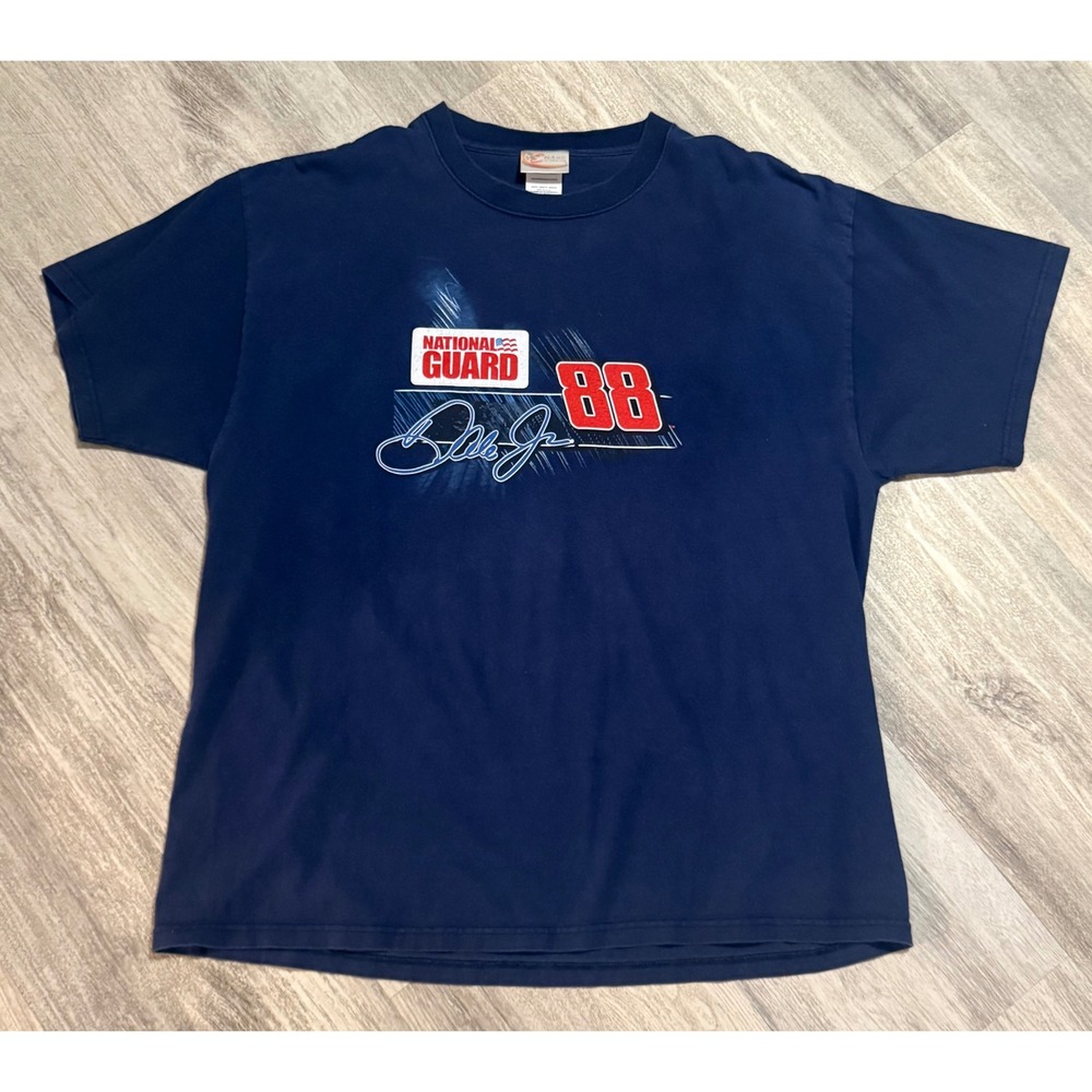Dale Jr 88 National Guard NASCAR Racing T Shirt Mens XL Navy Blue